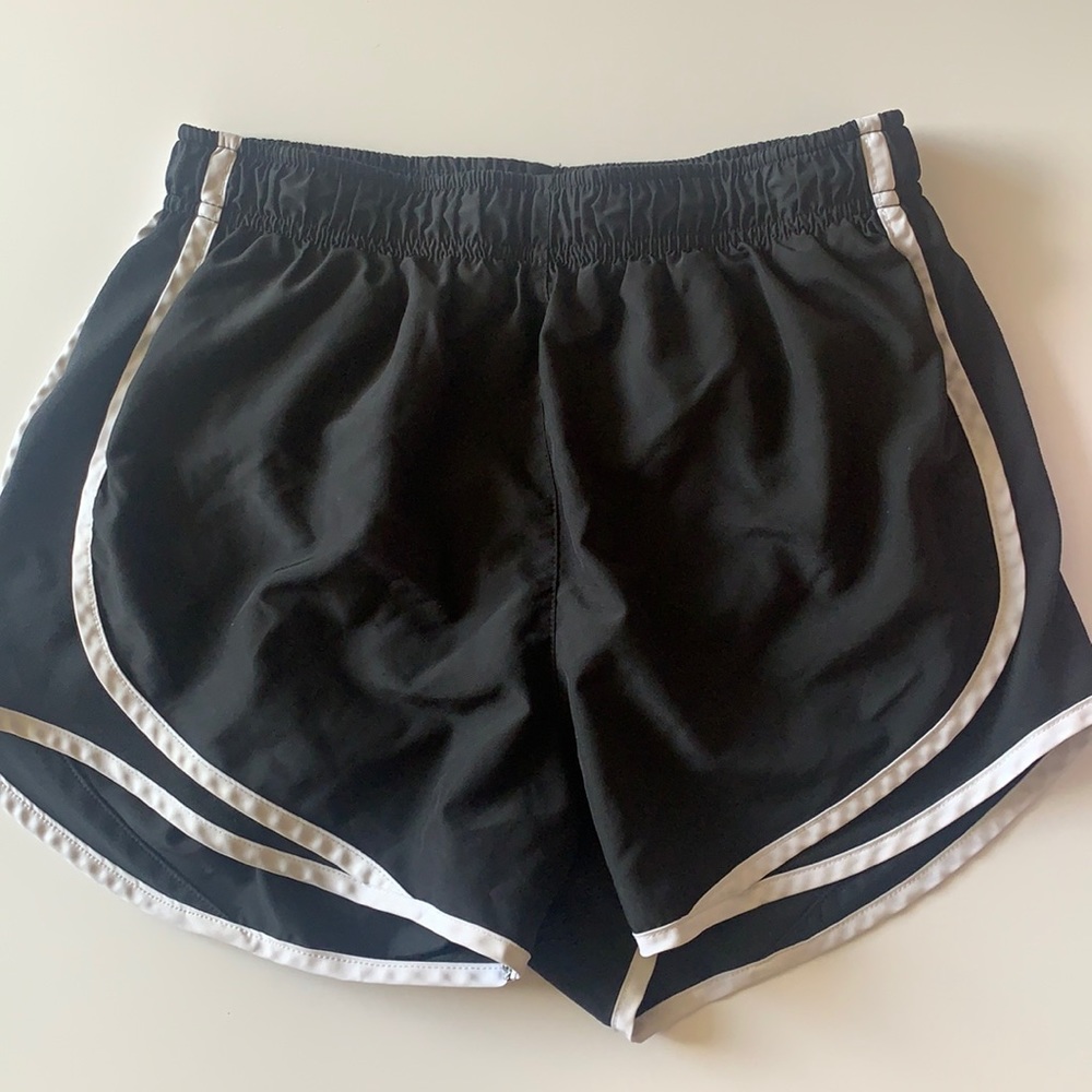 Cute black running shorts. Unsure of brand. Loose and perfect for activity
